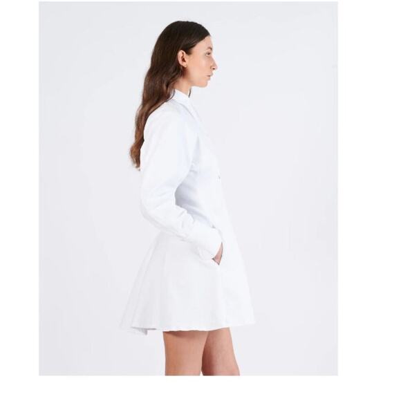 Scanlan Theodore Denim Cocoon Sleeve Mini Dress White Sz US 2 - Picture 2 of 10